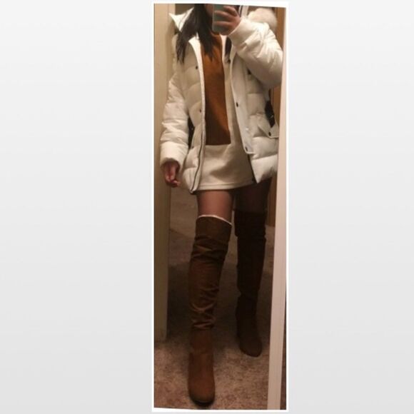 New Tall Brown Wedge Boots Size 11 - Picture 2 of 16